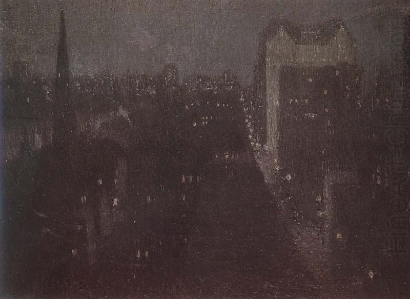 Alden J Weir The Plaza Nocturne china oil painting image